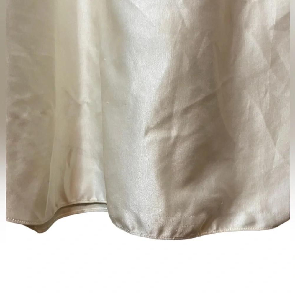 Christian Dior Vintage Long Ivory Nightgown Long Sleeve Lace Detail Size‎ Medium